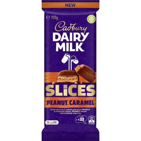 dairy milk slices peanut caramel